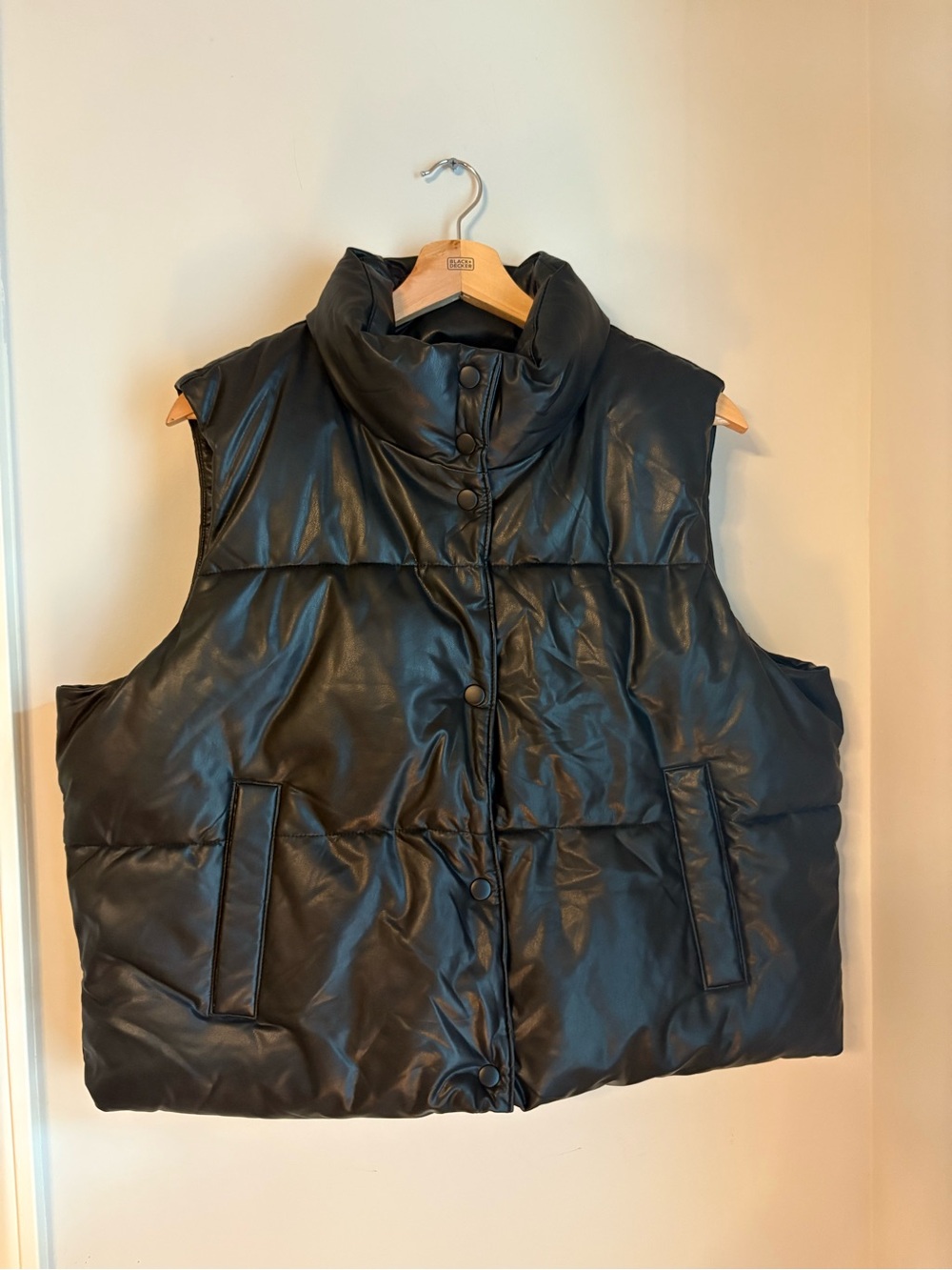 Old Navy Black Puffer Vest with High Collar